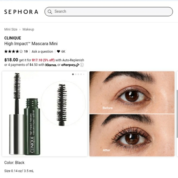 💚*5/$25! Clinique High Impact Mascara Mini in Black 3.5 ml *Brand New! - Picture 15 of 16